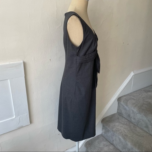 RED VALENTINO Gray Sleeveless V-Neck Virgin Wool Mini Dress EUC Size 44/US 6 - Picture 6 of 11